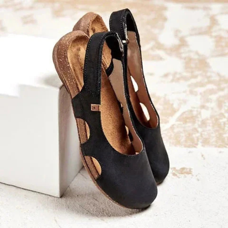 Sandales femme bout fermé slingback découpes semelle confort été