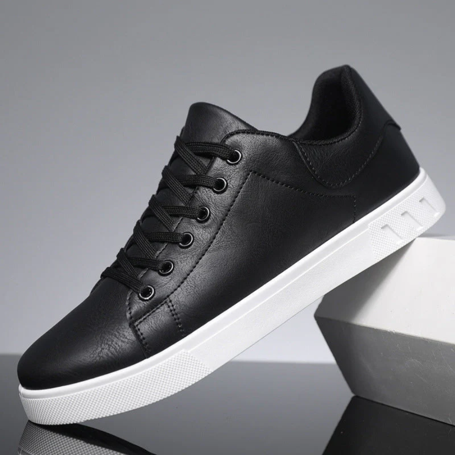 Baskets homme cuir à lacets semelle plate style minimaliste