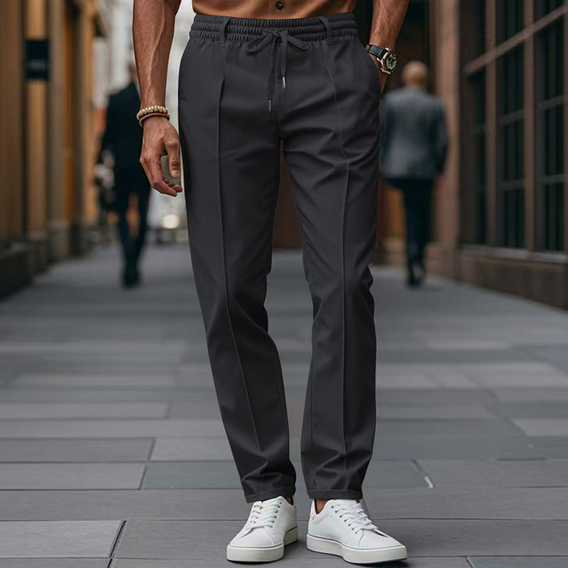 Pantalon homme chino stretch taille élastique cordon coupe slim