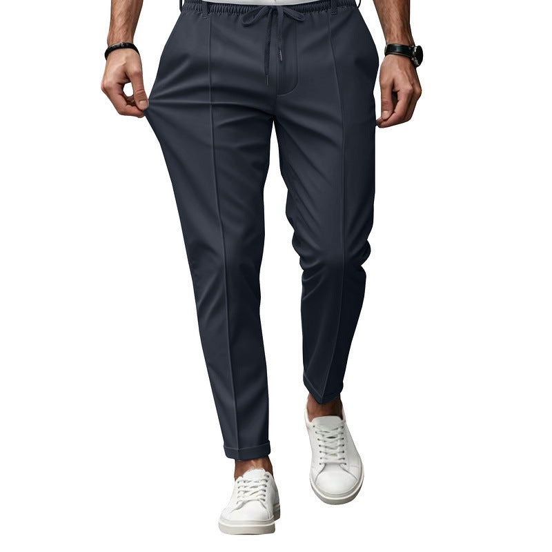 Pantalon homme chino stretch taille élastique cordon coupe slim