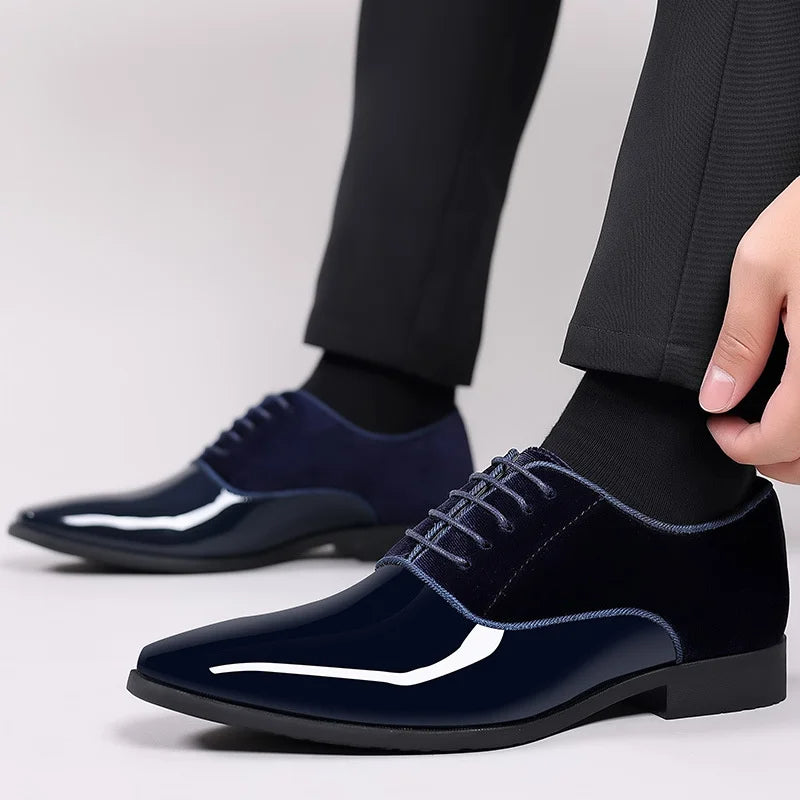 Chaussures oxford homme verni lacets élégantes style formel contraste texture