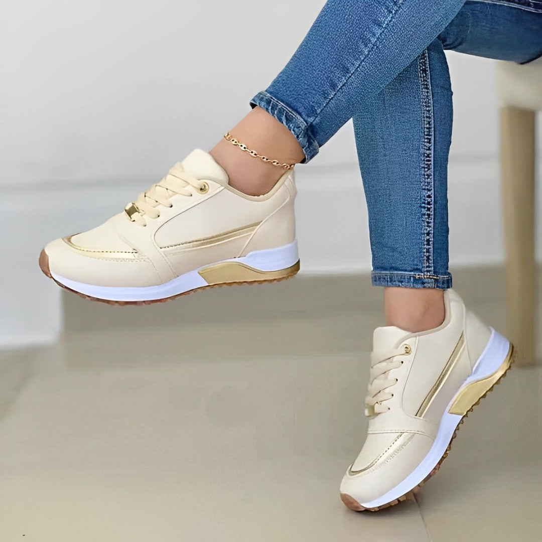 Baskets compensées femme chaussures marche antidérapantes lacets semelle épaisse