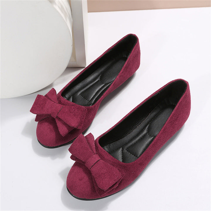 Ballerines femme bout rond nœud semelle orthopédique confort chaussures plates