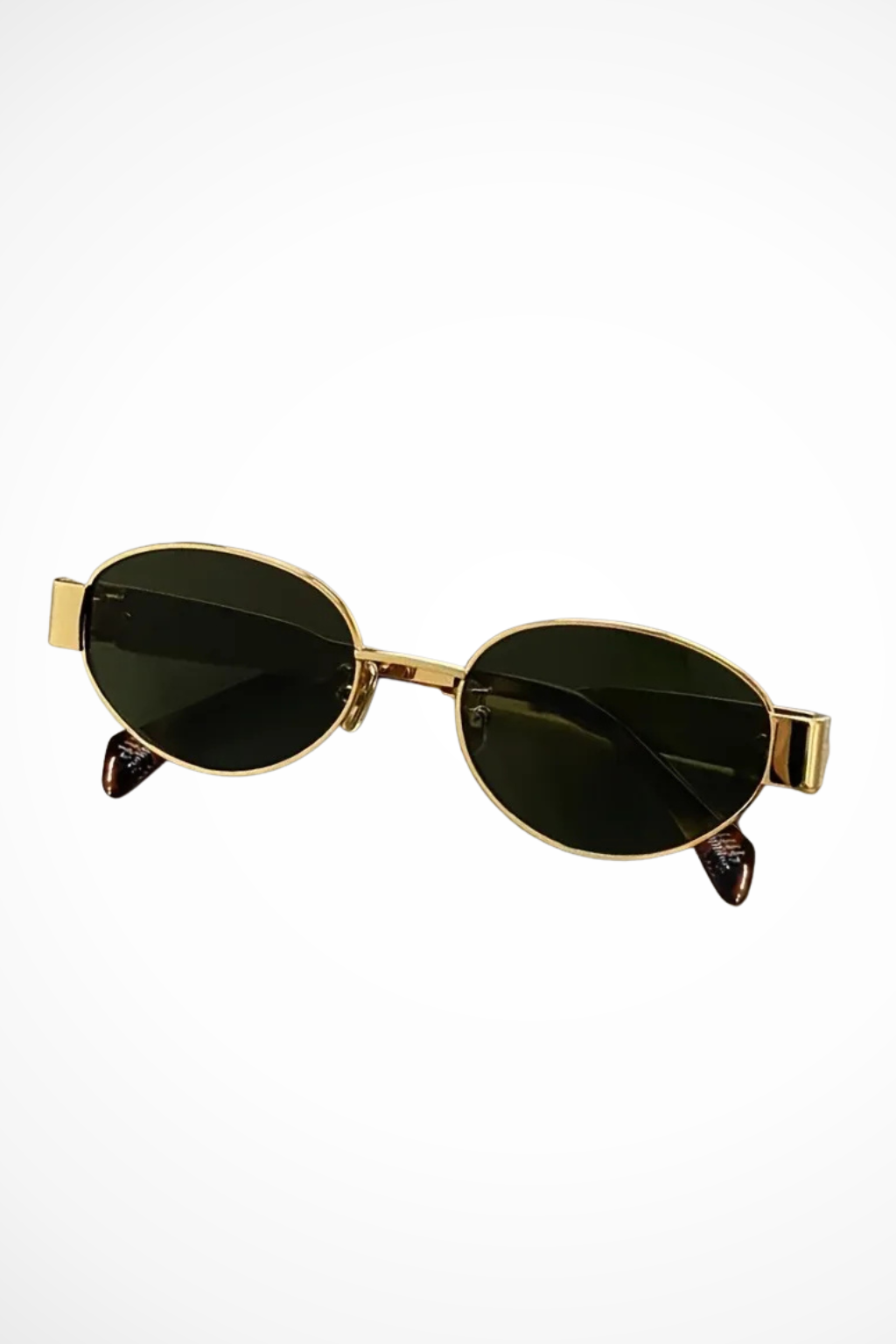 Lunettes de soleil ovales femme monture métal verres teintés UV400 style rétro