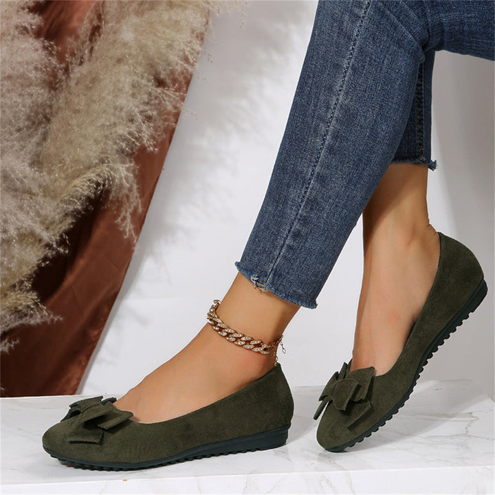 Ballerines femme bout rond nœud semelle orthopédique confort chaussures plates