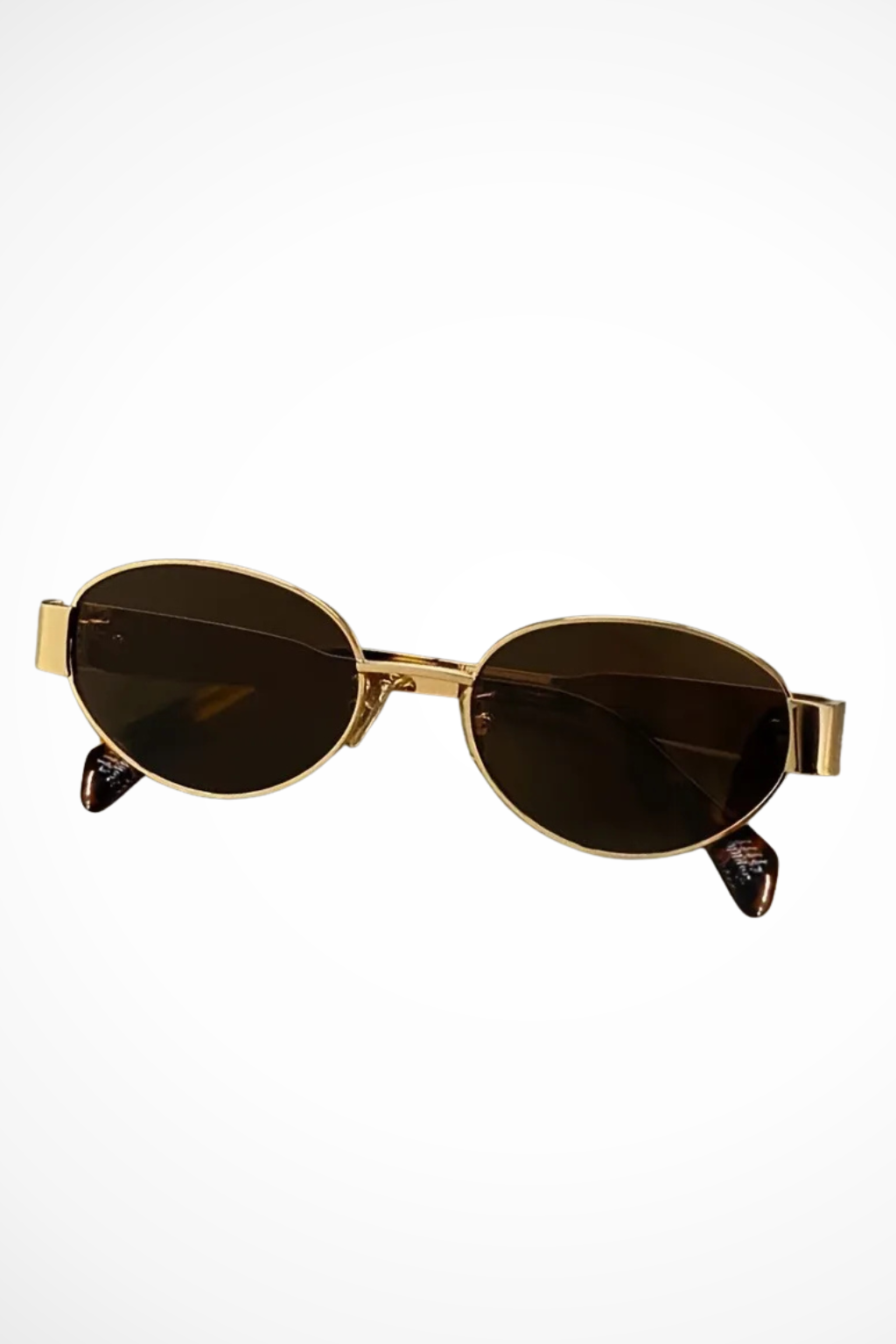 Lunettes de soleil ovales femme monture métal verres teintés UV400 style rétro