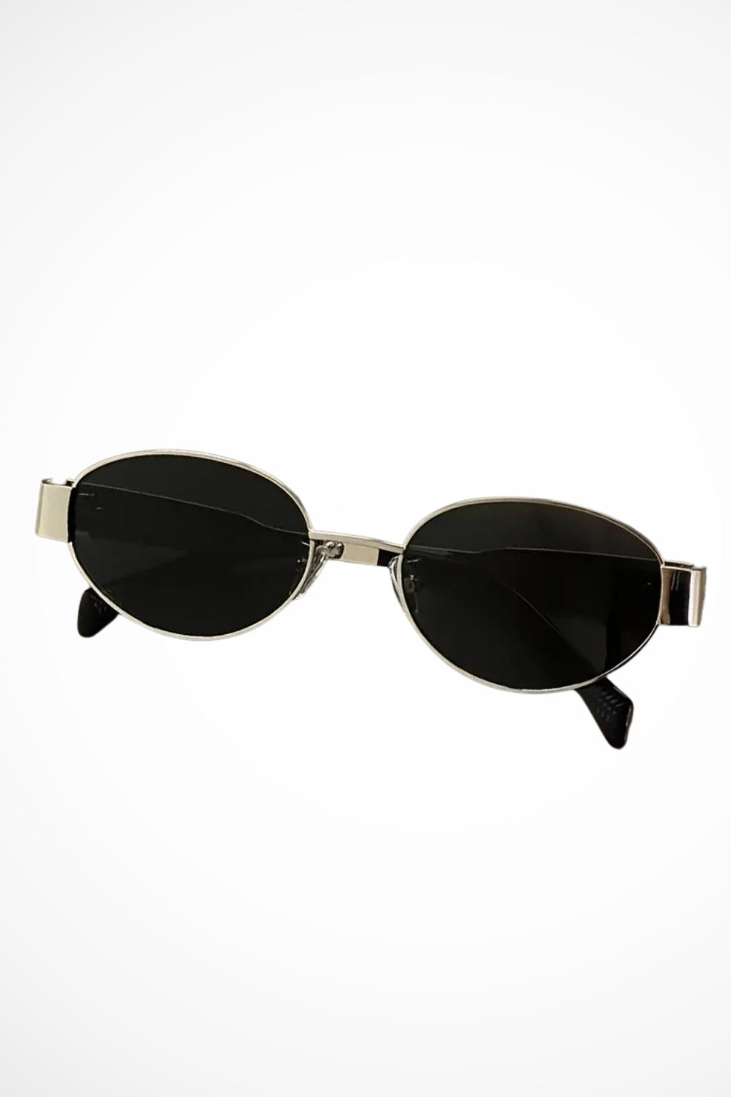 Lunettes de soleil ovales femme monture métal verres teintés UV400 style rétro