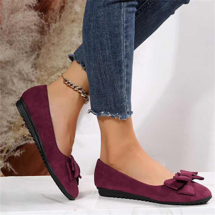 Ballerines femme bout rond nœud semelle orthopédique confort chaussures plates