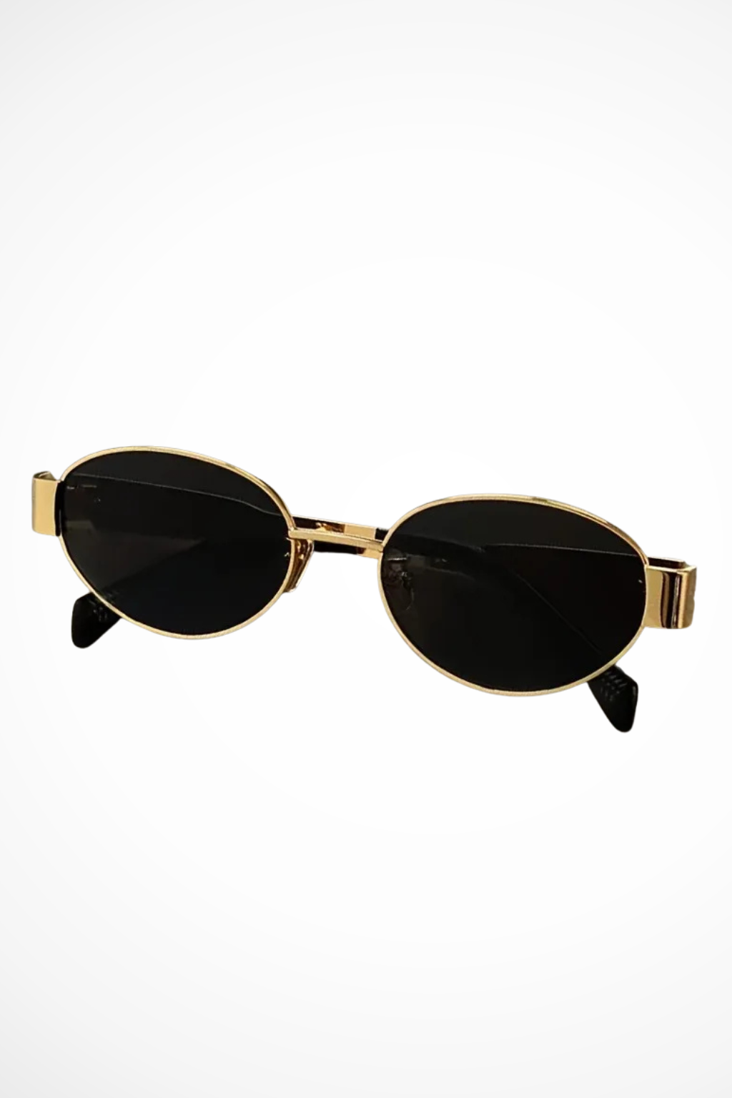 Lunettes de soleil ovales femme monture métal verres teintés UV400 style rétro