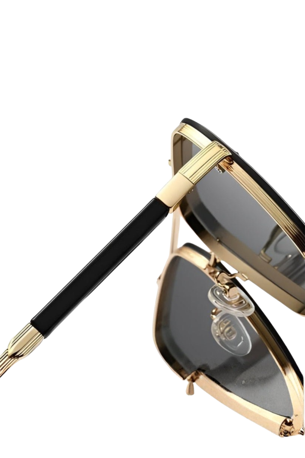Lunettes de soleil femme oversize carrées verres dégradés UV400 monture dorée