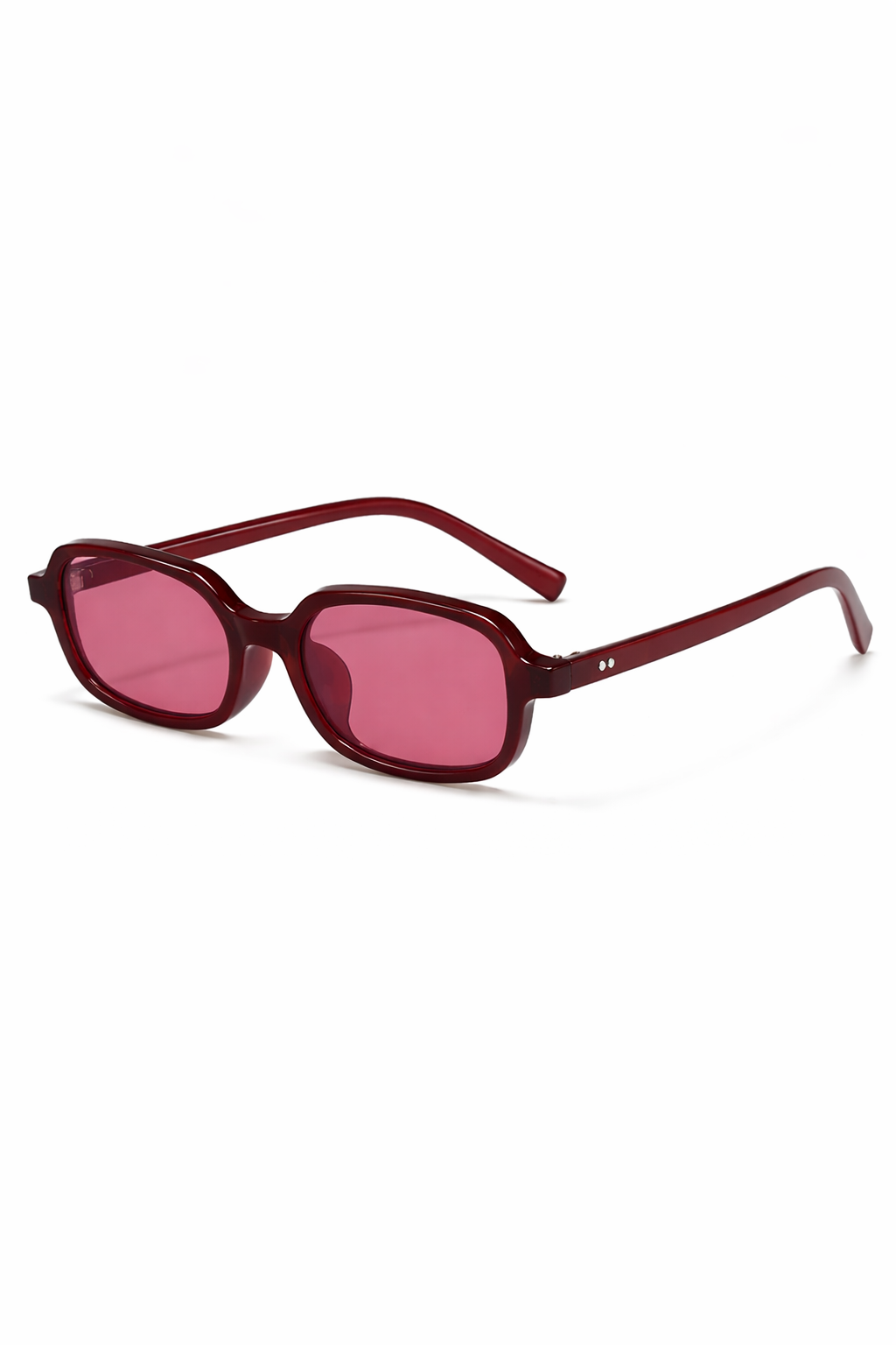 Lunettes de soleil rectangulaires femme rétro verres teintés UV400 monture fine