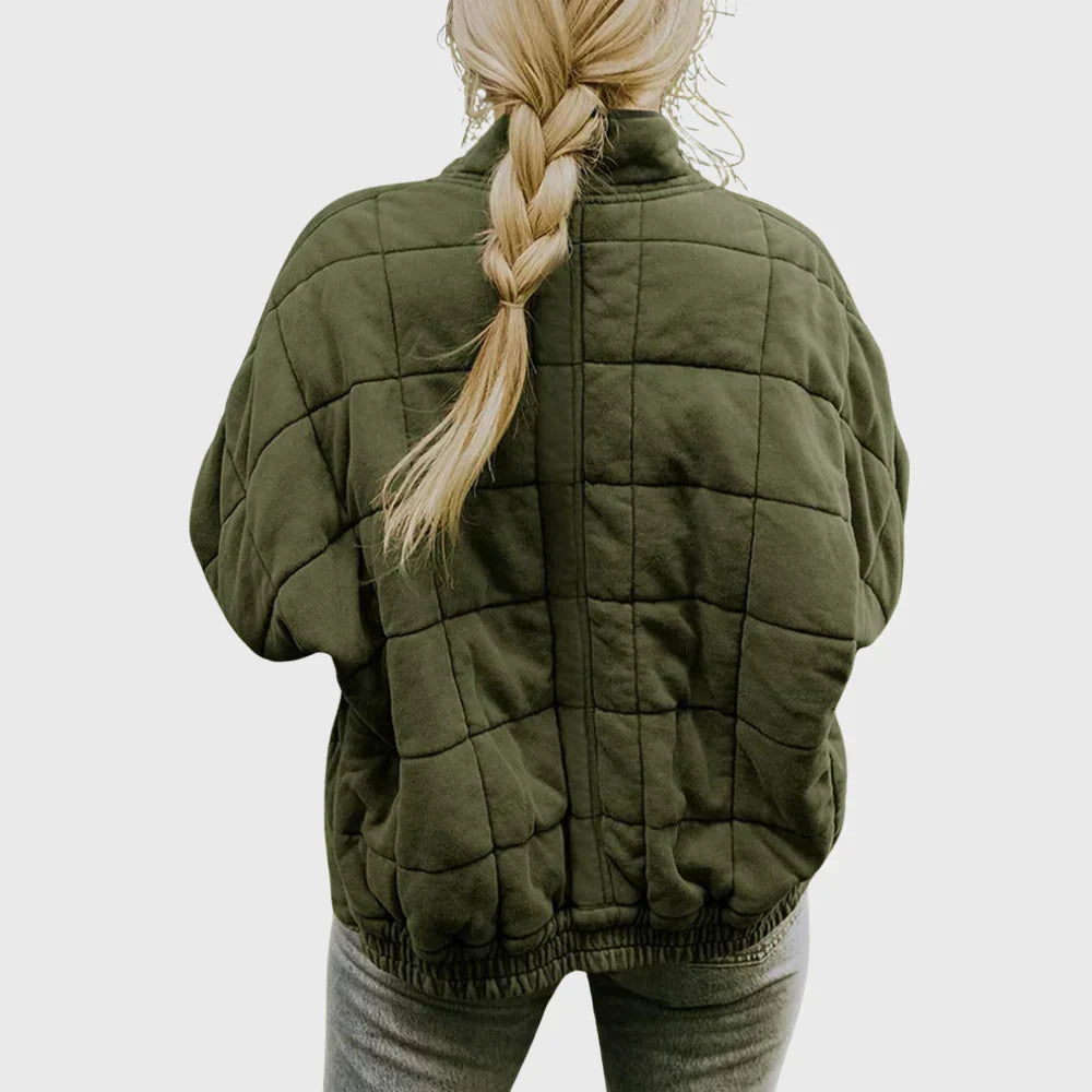 Veste matelassée femme zippée col montant coupe oversize poches