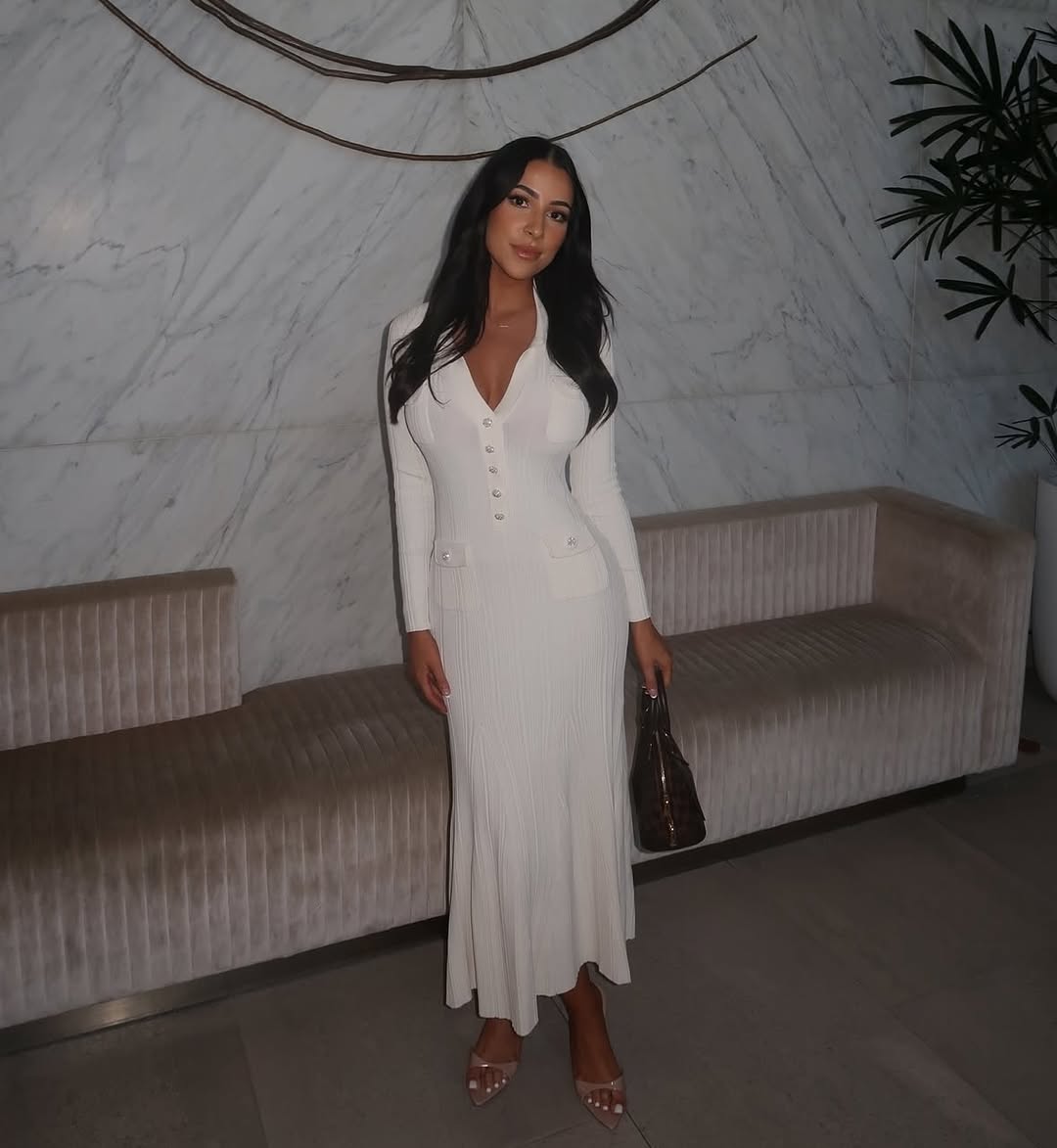 Robe pull midi femme maille côtelée col V boutons manches longues jupe plissée