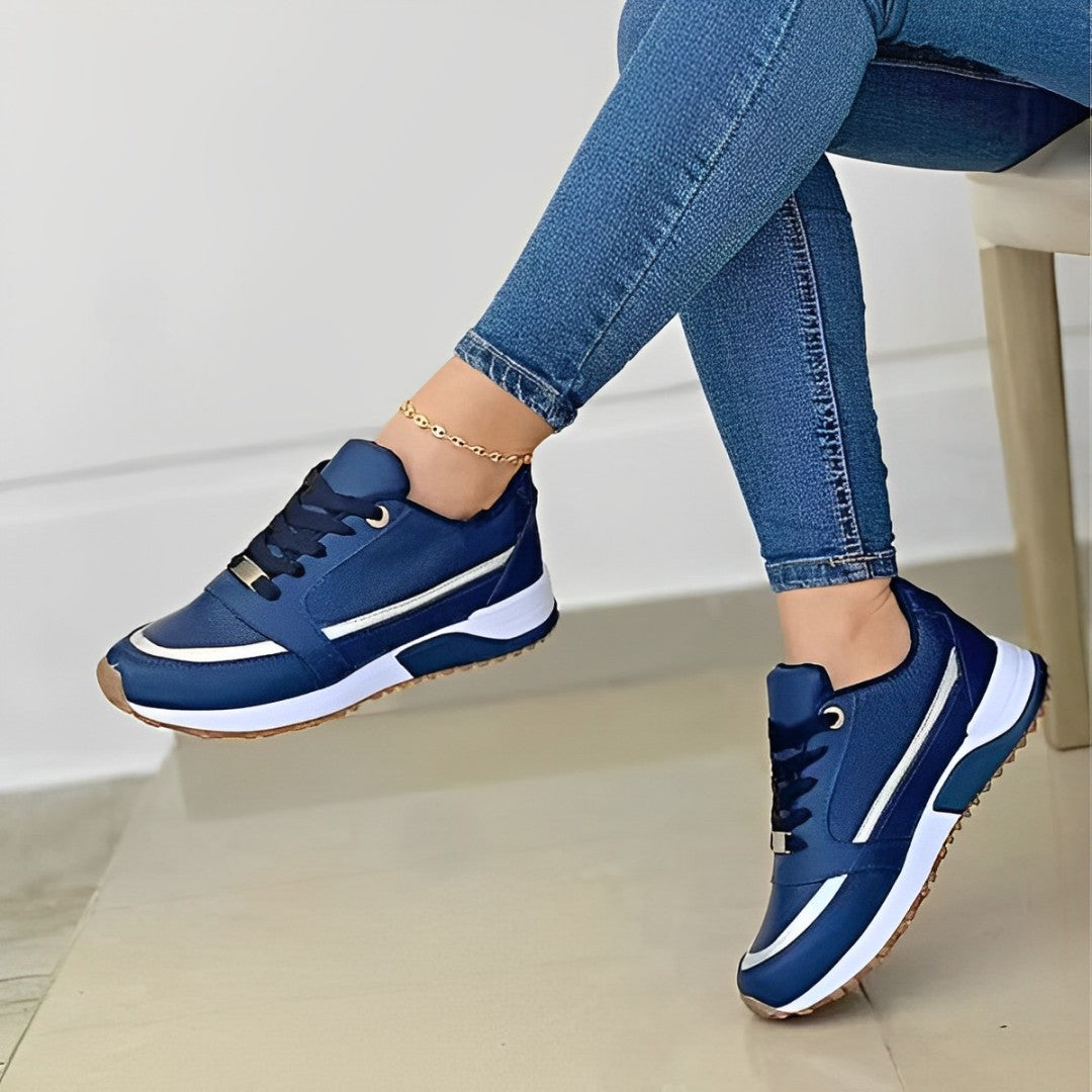 Baskets compensées femme chaussures marche antidérapantes lacets semelle épaisse