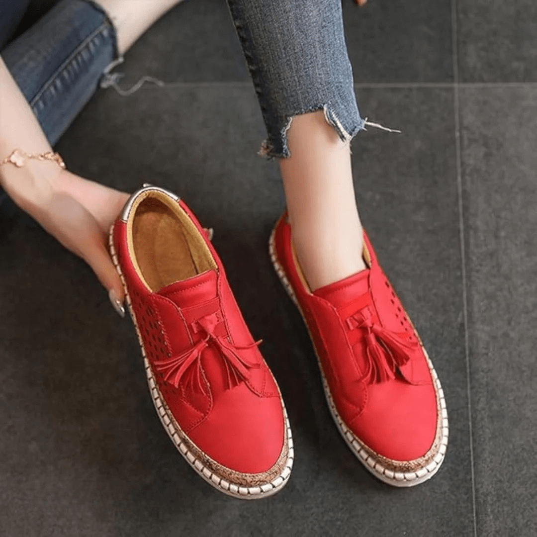 Baskets femme ajourées sans lacets semelle plateforme été