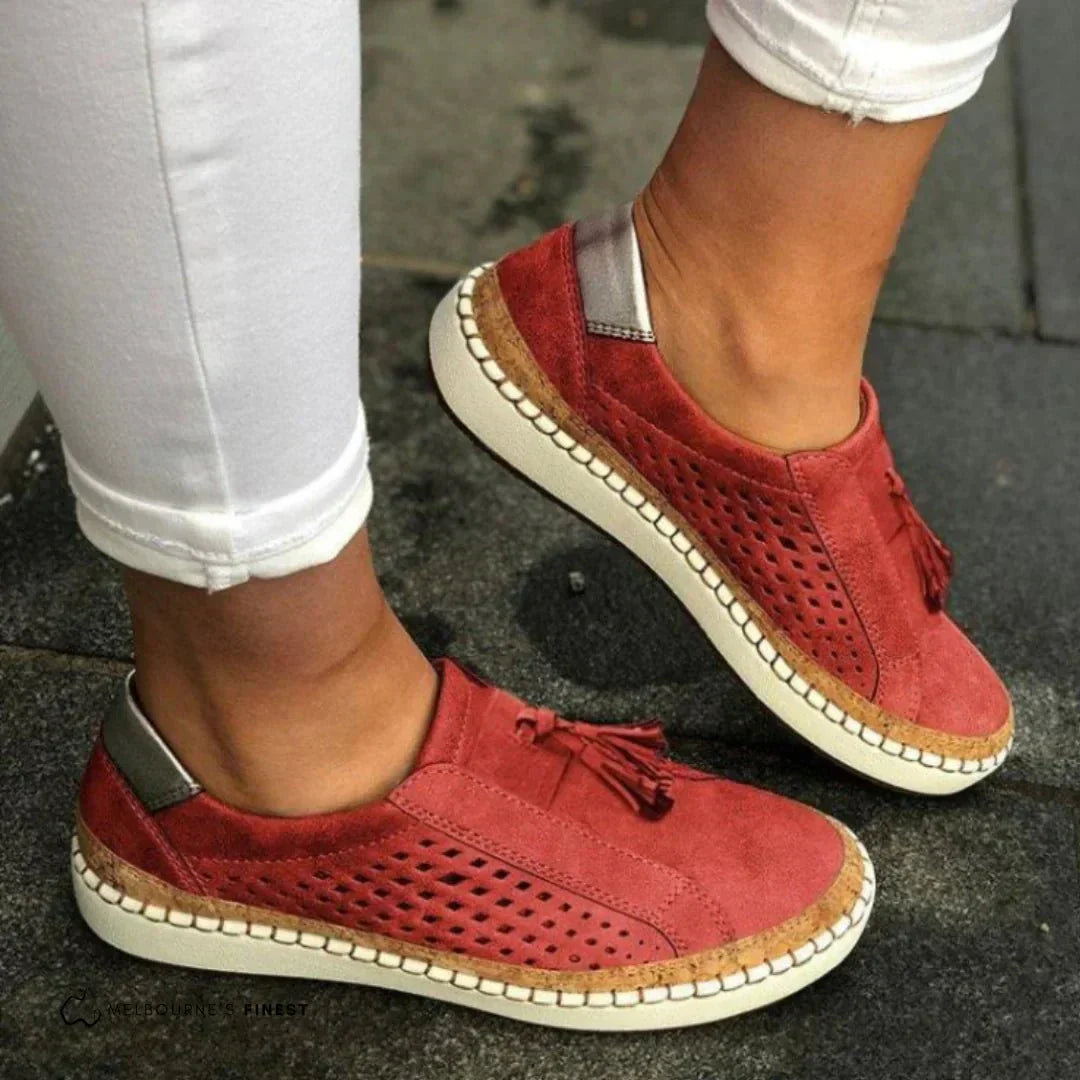 Baskets femme ajourées sans lacets semelle plateforme été