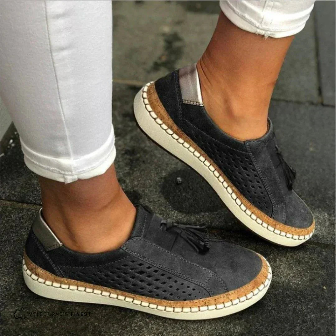 Baskets femme ajourées sans lacets semelle plateforme été