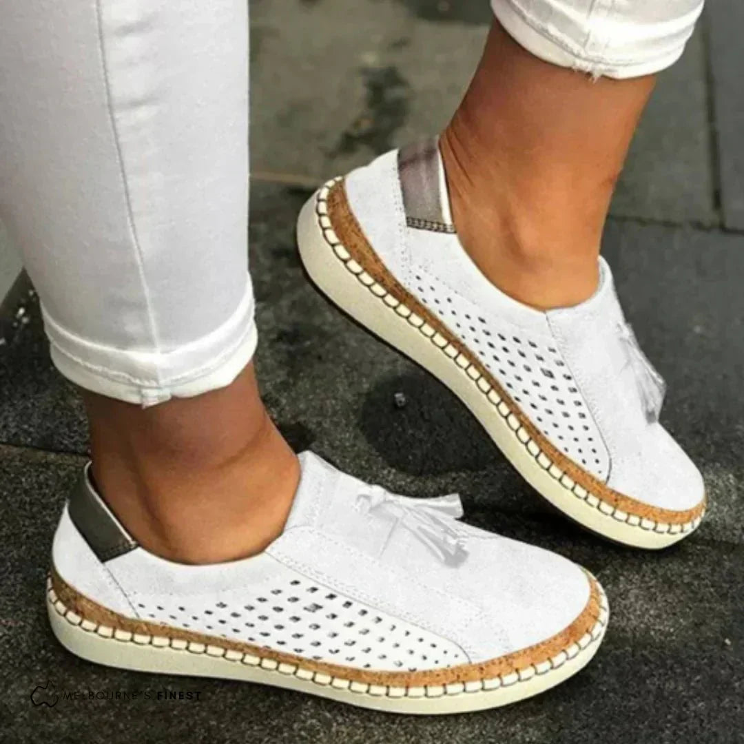 Baskets femme ajourées sans lacets semelle plateforme été