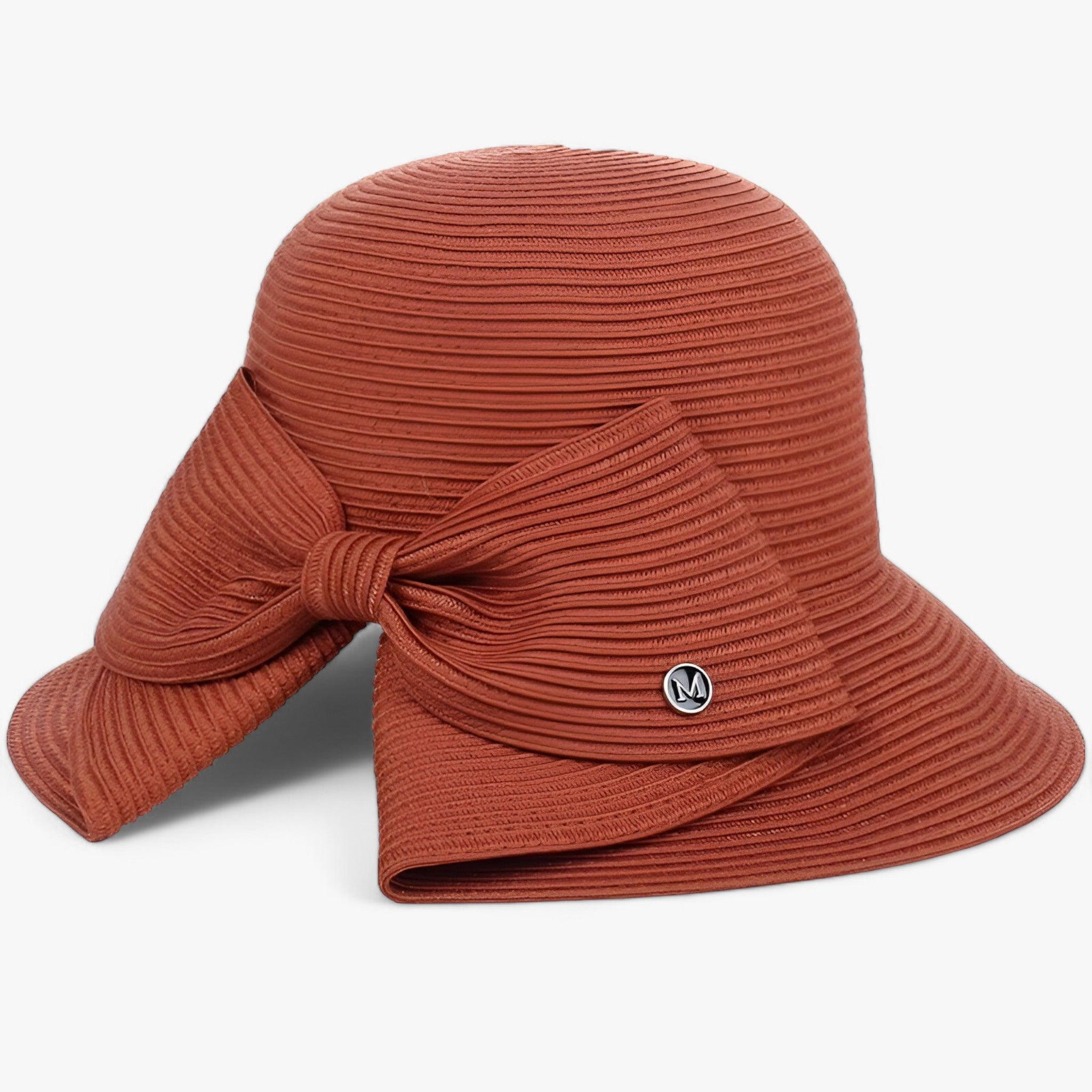 Chapeau soleil femme paille large bord nœud tressé plage vacances
