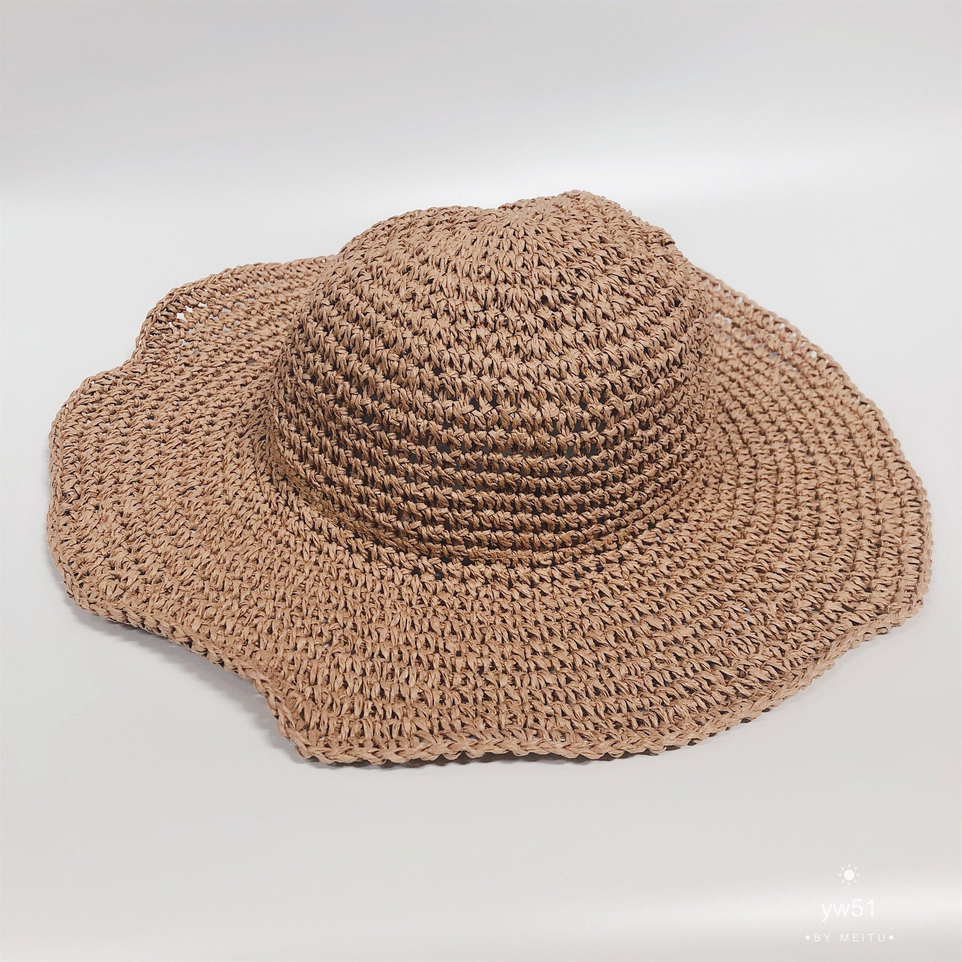 Chapeau paille femme large bord souple bob plage protection soleil