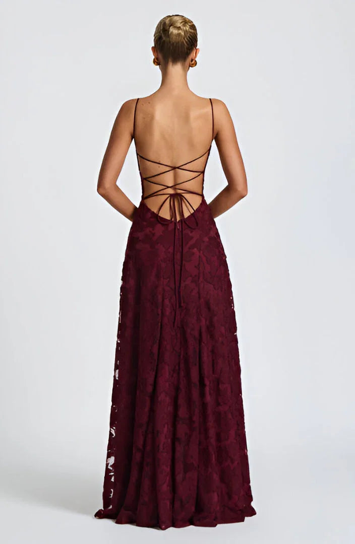 Robe longue femme bretelles fines coupe évasée imprimé floral robe cérémonie élégante